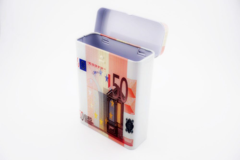 Cigaretta Doboz Fém - 50 Euro