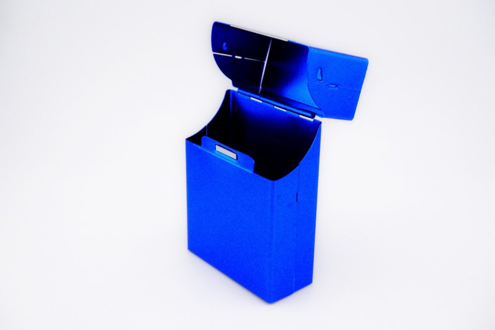 Cigaretta Doboz Mágneses - Aluminium Kék Szín