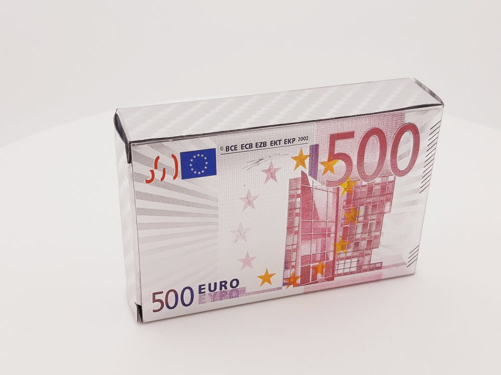 Póker Kártya Vízálló 500 Euro – Ezüst színben
