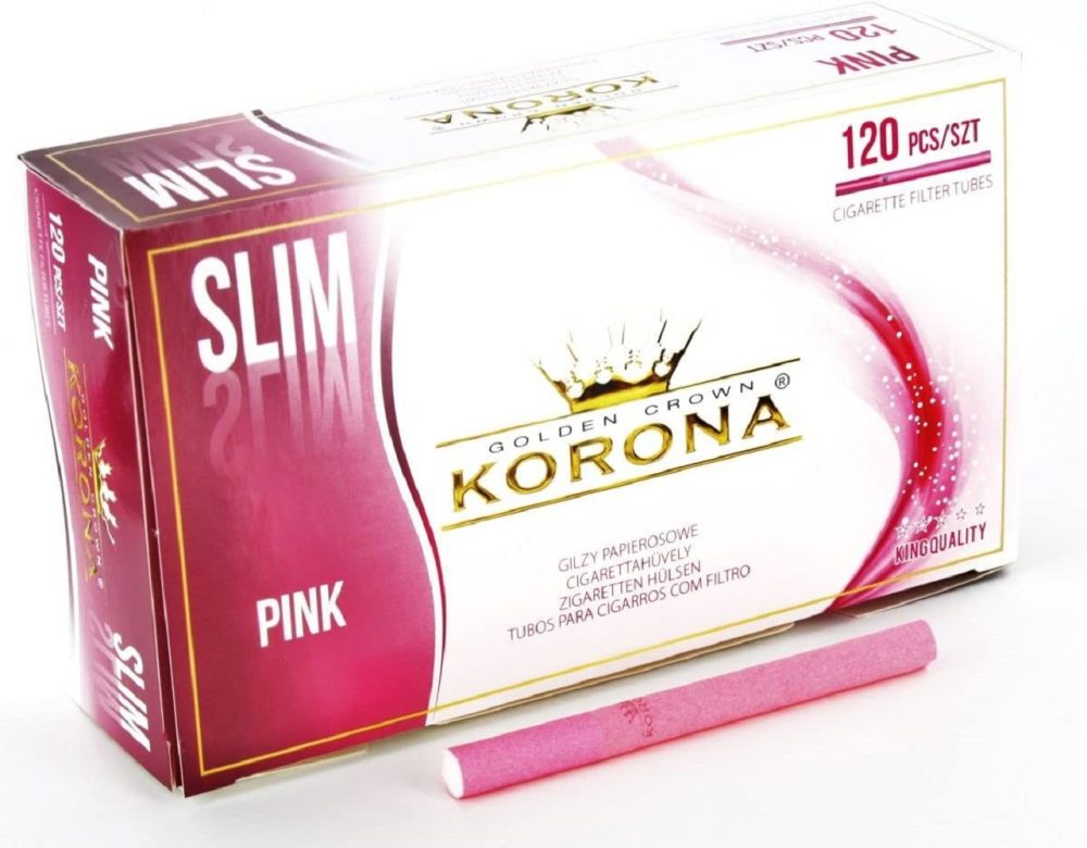 Cigaretta Hüvely - Korona Slim Rózsaszín - Pink (120db)